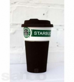 Чашка керамічна гуртка Starbucks Brown CDRep (FO-104574) - коричнева, 0,35 л - Фото №2