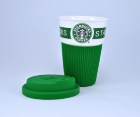 Чашка керамическая кружка Starbucks Green CDRep (FO-109068) - зеленая, 0,35 л - Фото №2
