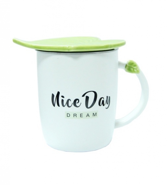 

Чашка керамическая Зеленый Листок Niсe Day Dream CDRep (FO-123923), 0,45 л, Белый