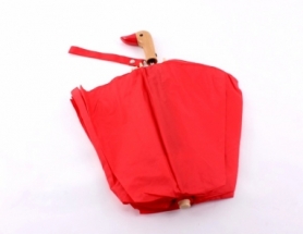 Зонт с деревянной ручкой CDRep голова утки (FO-124016), красный - Фото №3