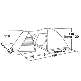 Палатка трехместная Easy Camp Corona 300 Teal Green (928294) - Фото №3