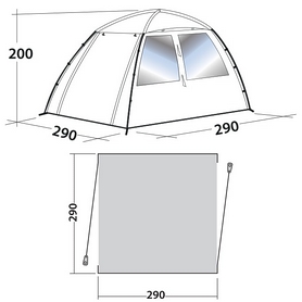 Палатка четырехместная Easy Camp Daytent Granite Grey (928284) - Фото №5