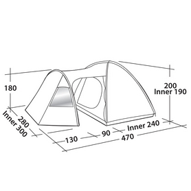 Палатка пятиместная Easy Camp Eclipse 500 Gold Red (928296) - Фото №3