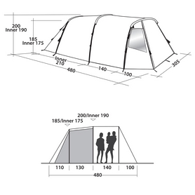 Палатка пятиместная Easy Camp Huntsville 500 Red (928291) - Фото №9