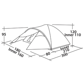 Палатка трехместная Easy Camp Quasar 300 Gold Red (928304) - Фото №3