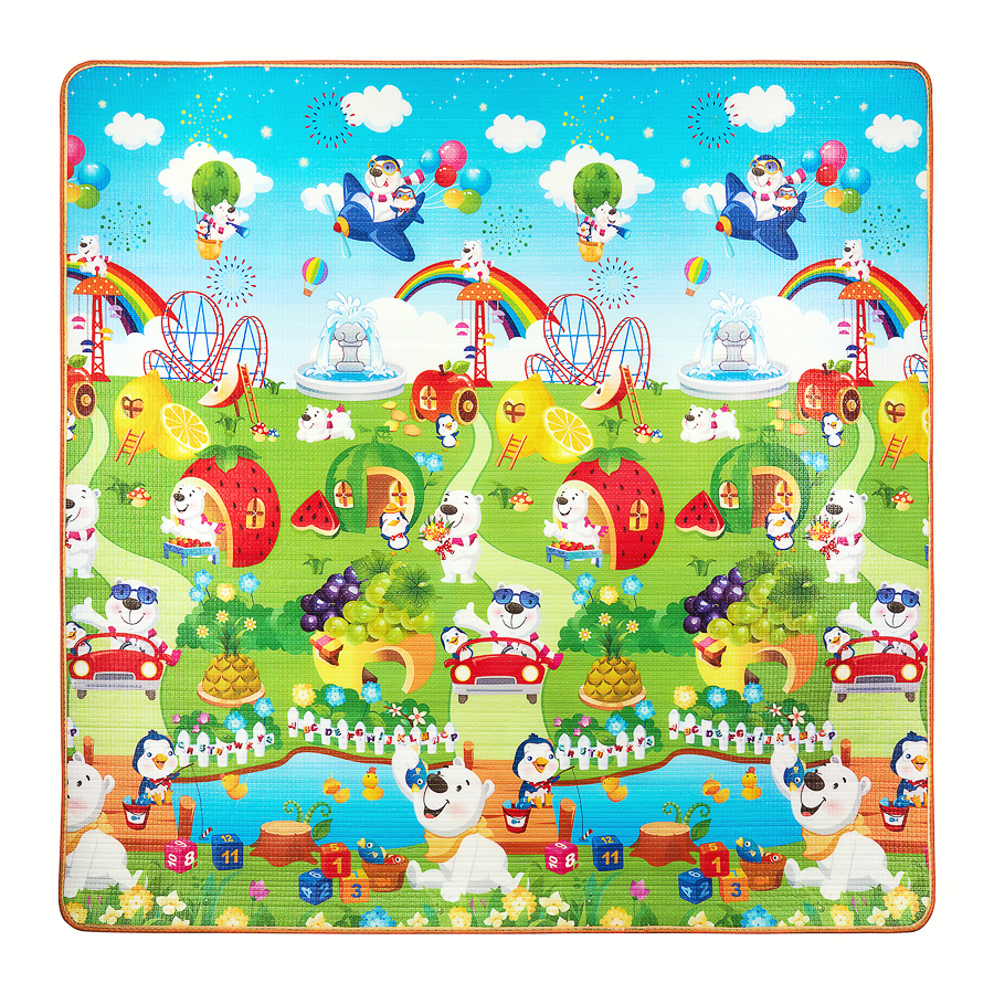 

Коврик развивающий детский двухсторонний 4Fizjo Kids 4FJ0162, 180x180x1 см, Цветной