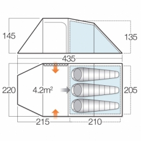 Намет тримісна Vango Beta 350 XL Moroccan Blue (SN928158) - Фото №2