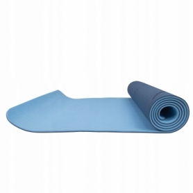 Килимок для йоги та фітнесу Springos TPE YG0012 Blue / Sky Blue, 183х61х0.6 см - Фото №6