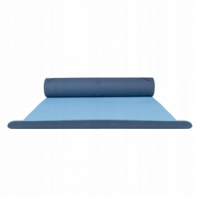 Килимок для йоги та фітнесу Springos TPE YG0012 Blue / Sky Blue, 183х61х0.6 см - Фото №8