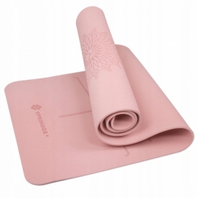 Килимок для йоги та фітнесу Springos TPE YG0018 Pink, 183х61х0.6 см