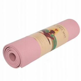 Килимок для йоги та фітнесу Springos TPE YG0018 Pink, 183х61х0.6 см - Фото №6