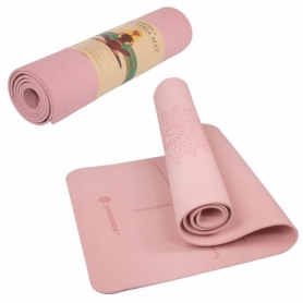 Килимок для йоги та фітнесу Springos TPE YG0018 Pink, 183х61х0.6 см - Фото №9
