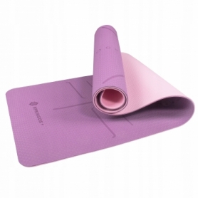 Коврик для йоги и фитнеса Springos TPE YG0015 Purple/Pink, 183х61х0.6 см