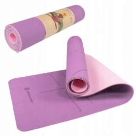 Коврик для йоги и фитнеса Springos TPE YG0015 Purple/Pink, 183х61х0.6 см - Фото №2