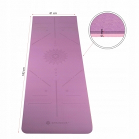 Коврик для йоги и фитнеса Springos TPE YG0015 Purple/Pink, 183х61х0.6 см - Фото №4