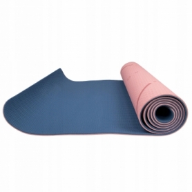 Коврик для йоги и фитнеса Springos TPE YG0014 Pink/Blue, 183х61х0.6 см - Фото №5