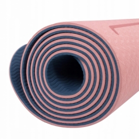 Коврик для йоги и фитнеса Springos TPE YG0014 Pink/Blue, 183х61х0.6 см - Фото №6