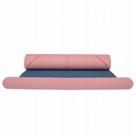 Коврик для йоги и фитнеса Springos TPE YG0014 Pink/Blue, 183х61х0.6 см - Фото №7