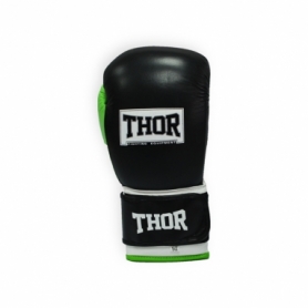 Перчатки боксерские Thor Typhoon (8027/01(PU) B/GR/W) - черно-зелено-белые - Фото №4