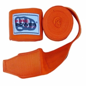 Бинты боксерские эластичные FirePower FPHW3 Оранжевые, 2 шт. по 3 м - Фото №4