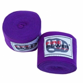 Бинты боксерские эластичные FirePower FPHW3 Фиолетовые, 2 шт. по 3 м - Фото №3