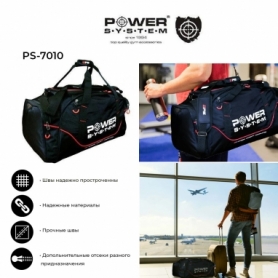 Сумка спортивная Power System PS-7010 Gym Bag Magna Blak/Red - Фото №2