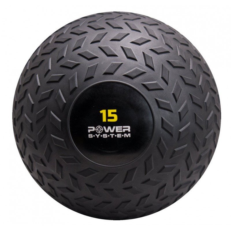 

Медбол Slamball Power System PS-4117 15кг рифленый, Черный