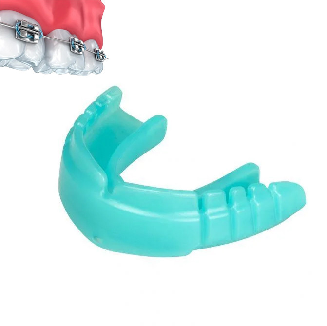 

Капа OPRO Snap-Fit FOR BRACES Mint Green Flavoured+Strap (art.002318002), Мятный