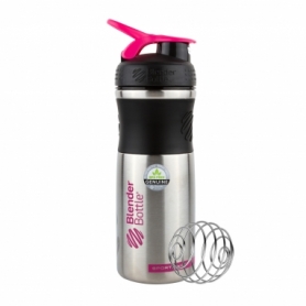 Пляшка спортивна-шейкер BlenderBottle SportMixer Stainless Steel Pink 820мл (з нержавіючої харчової cтали) - Фото №7