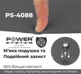 Килимок для йоги (йога мат) Power System Fitness Mat Premium 15 мм PS-4088, сірий - Фото №3