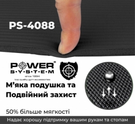 Килимок для йоги (йога мат) Power System Fitness Mat Premium 15 мм PS-4088, чорний - Фото №3