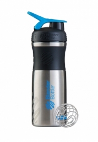 Бутылка спортивная-шейкер BlenderBottle SportMixer Stainless Steel Cyan 820мл (из нержавеющей пищевой cтали)