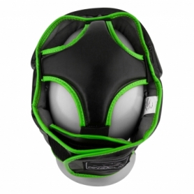 Шлем боксерский тренировочный PowerPlay 3068 PU + Amara (PP_3068_Black/Green) - черно-зеленый - Фото №2