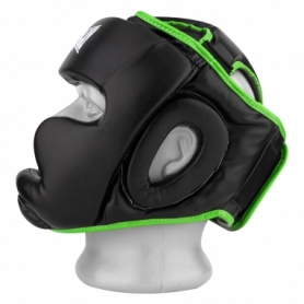 Шлем боксерский тренировочный PowerPlay 3068 PU + Amara (PP_3068_Black/Green) - черно-зеленый - Фото №3