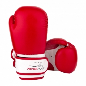 Перчатки боксерские PowerPlay 3004 JR (PP_3004JR_Red/White) - красно-белые