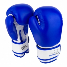 Перчатки боксерские PowerPlay 3004 JR (PP_3004JR_Blue/White) - сине-белые - Фото №4