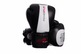 Перчатки боксерские PowerPlay (PP_3003_Black_White) - черные