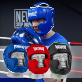 Шлем боксерский тренировочный PowerPlay 3068 PU + Amara (PP_3068_Blue/White) - сине-белый - Фото №10