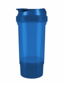Шейкер спортивный с контейнером Shaker360 - синий, 500 мл