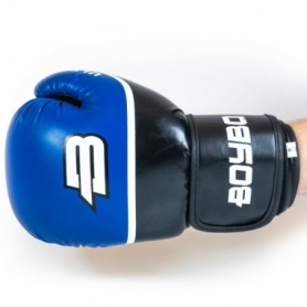 Перчатки боксерские BoyBo Ultra кожзаменитель, синий SF5 - Фото №4