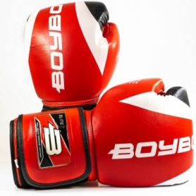 Перчатки боксерские BoyBo Elite кожа, красный SF3-33
