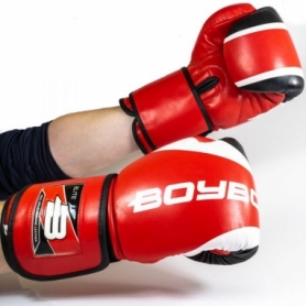 Перчатки боксерские BoyBo Elite кожа, красный SF3-33 - Фото №5