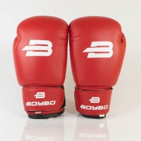 Перчатки боксерские BoyBo Basic кожзаменитель, красный SF1-43 - Фото №2