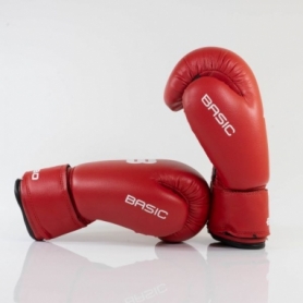 Рукавички боксерські BoyBo Basic шкірозамінник, червоний SF1-43 - Фото №3