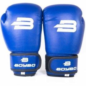 Перчатки боксерские BoyBo Basic кожзаменитель, синий SF1-44 - Фото №2
