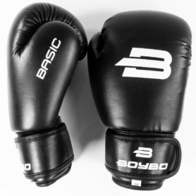 Перчатки боксерские BoyBo Basic кожзаменитель, черный SF1-45