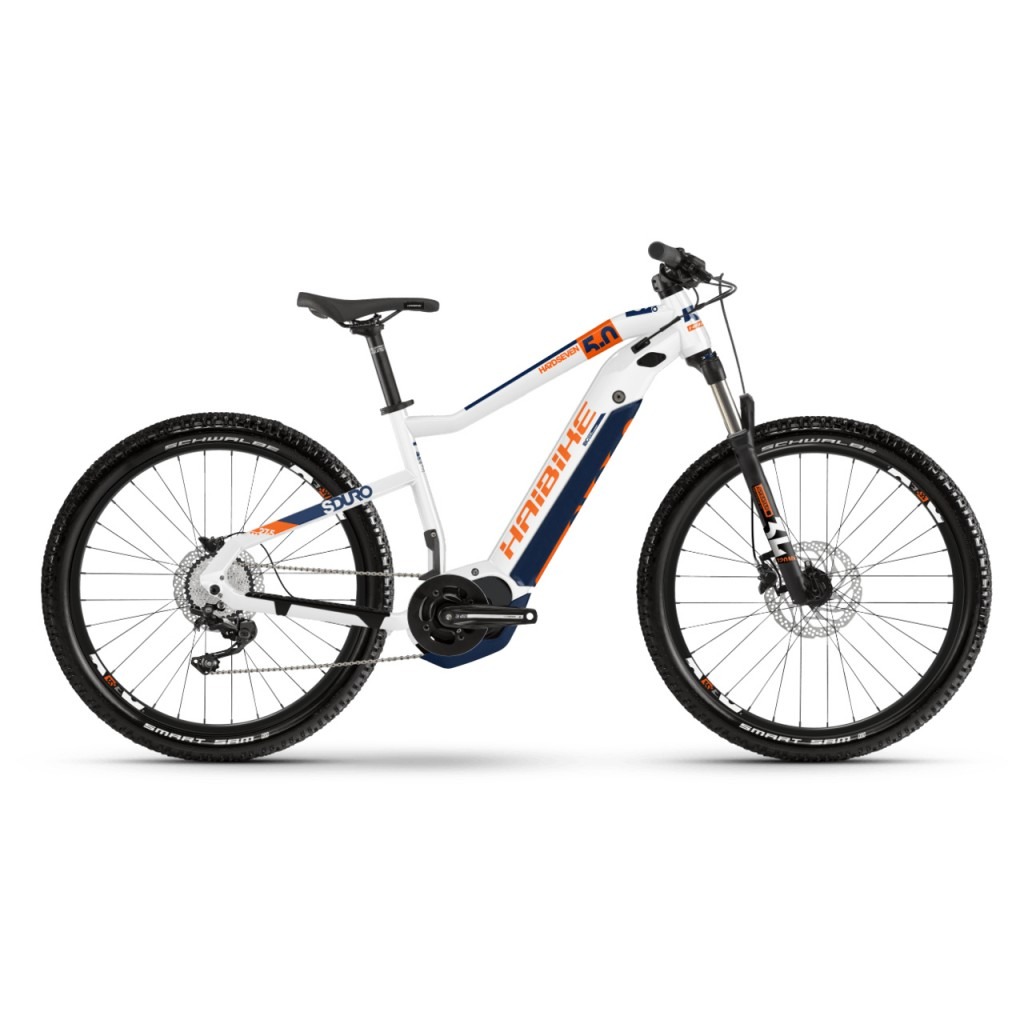 

Электровелосипед Haibike Sduro HardSeven 5.0 i500Wh 10 s. Deore 27.5", рама L, 2020 (4540030048), Белый