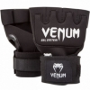 Бинт-перчатки гелевые Venum Kontact Gel Glowe Wraps, черные с белым