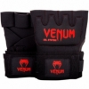 Бинт-перчатки гелевые Venum Kontact Gel Glowe Wraps, черные с красным