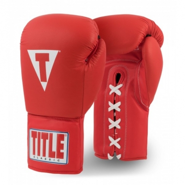 Перчатки боксерские Title Classic Originals Leather Training Gloves Lace 2.0 (FP-8372-V) - красные